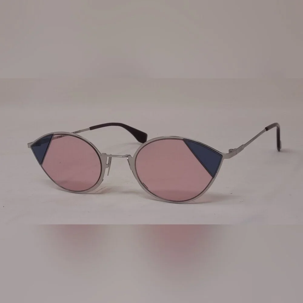 NEW Fendi Women's Sunglasses Cut Eye Rose Silver Cat Eye FF0342/S 51-23-140